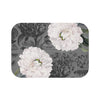 White Peonies Grey Chic Bath Mat Small 24X17 Home Decor