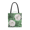 White Peonies Lace Green Chic Tote Bag Bags