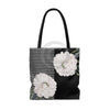White Peonies Lace Piano Chic Tote Bag Bags