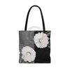 White Peonies Lace Piano Chic Tote Bag Large Bags