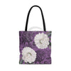 White Peonies Lace Purple Chic Tote Bag Large Bags