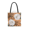 White Peonies Lace Tangerine Chic Tote Bag Bags