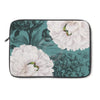 White Peonies Teal Collage Laptop Sleeve 13