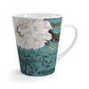 White Peonies Teal Vintage Latte Mug 12Oz Mug