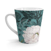 White Peonies Teal Vintage Latte Mug Mug