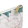 White Peony Teal Vintage Accessory Pouch Bags