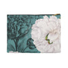 White Peony Teal Vintage Accessory Pouch Large / Black Bags