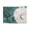 White Peony Teal Vintage Accessory Pouch Small / Bags
