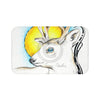 White Roe Deer Sun Yellow Ink Art Bath Mat 34 × 21 Home Decor