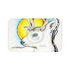 White Roe Deer Sun Yellow Ink Art Bath Mat 34 × 21 Home Decor