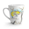 White Roe Deer Sun Yellow Ink Art Latte Mug Mug