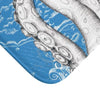 White Tentacles Blue Nautical Bath Mat Home Decor