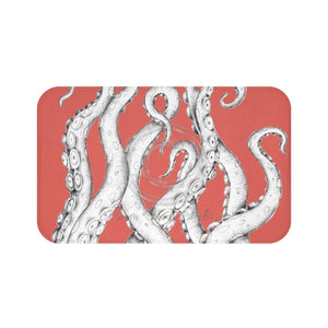 White Tentacles Coral Red Bath Mat Large 34X21 Home Decor