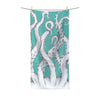 White Tentacles Ink On Teal Polycotton Towel 30X60 Home Decor