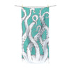 White Tentacles Ink On Teal Polycotton Towel 36X72 Home Decor
