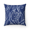 White Tentacles Octopus Blue Square Pillow 14 X Home Decor