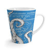 White Tentacles Octopus Blue Vintage Map Latte Mug Mug