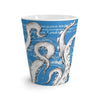 White Tentacles Octopus Blue Vintage Map Latte Mug Mug