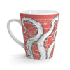 White Tentacles Octopus Coral Red Vintage Map Latte Mug 12Oz Mug