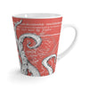 White Tentacles Octopus Coral Red Vintage Map Latte Mug Mug