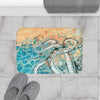 White Tentacles Octopus Kraken Abstract Ink Art Bath Mat Home Decor