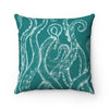 White Tentacles Octopus Teal Square Pillow 14 X Home Decor