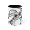 White Tentacles Octopus Vintage Map On Art Accent Coffee Mug 11Oz