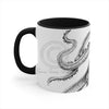 White Tentacles Octopus Vintage Map On Art Accent Coffee Mug 11Oz