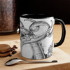 White Tentacles Octopus Vintage Map On Art Accent Coffee Mug 11Oz