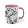 White Tentacles Octopus Vintage Map On Art Accent Coffee Mug 11Oz