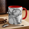 White Tentacles Octopus Vintage Map On Art Accent Coffee Mug 11Oz