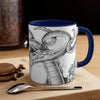 White Tentacles Octopus Vintage Map On Art Accent Coffee Mug 11Oz