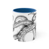 White Tentacles Octopus Vintage Map On Art Accent Coffee Mug 11Oz Blue /