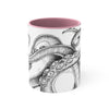 White Tentacles Octopus Vintage Map On Art Accent Coffee Mug 11Oz Pink /