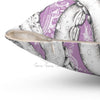 White Tentacles Octopus Vintage Map Purple Square Pillow Home Decor
