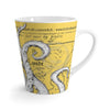 White Tentacles Octopus Yellow Vintage Map Latte Mug Mug