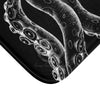 White Tentacles On Black Ink Bath Mat Home Decor