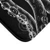 White Tentacles On Black Ink Bath Mat Home Decor