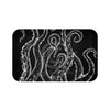 White Tentacles On Black Ink Bath Mat Large 34X21 Home Decor