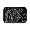 White Tentacles On Black Ink Bath Mat Small 24X17 Home Decor