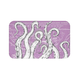 White Tentacles Purple Nautical Bath Mat Large 34X21 Home Decor