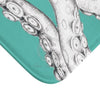 White Tentacles Teal Bath Mat Home Decor