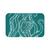 White Tentacles Teal Ink Bath Mat Large 34X21 Home Decor