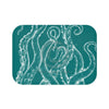 White Tentacles Teal Ink Bath Mat Small 24X17 Home Decor