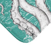 White Tentacles Teal Nautical Bath Mat Home Decor