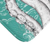 White Tentacles Teal Nautical Bath Mat Home Decor