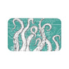 White Tentacles Teal Nautical Bath Mat Large 34X21 Home Decor