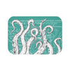 White Tentacles Teal Nautical Bath Mat Small 24X17 Home Decor