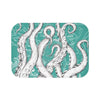 White Tentacles Vintage Map Teal Bath Mat Small 24X17 Home Decor