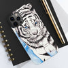 White Tiger Blue Ink Art Case Mate Tough Phone Cases